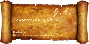 Jovanovits Ajád névjegykártya